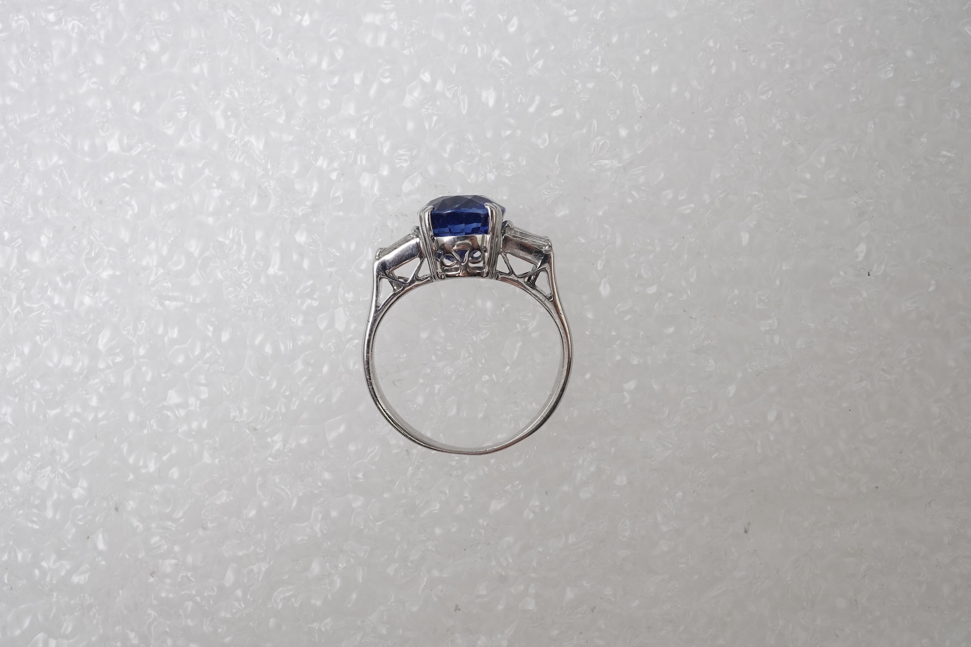 A sapphire and diamond ring